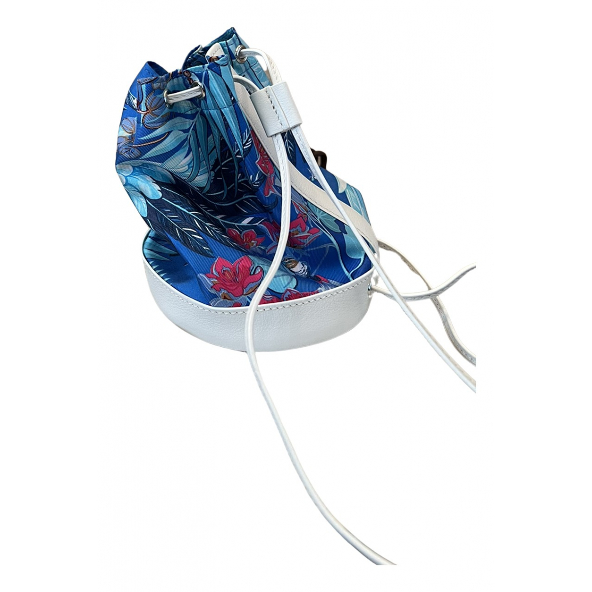 Silk backpack Hermès Blue in Silk 